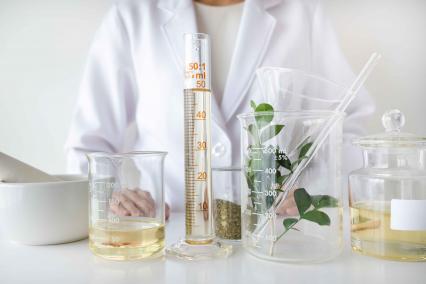 Scientist using natural ingredients