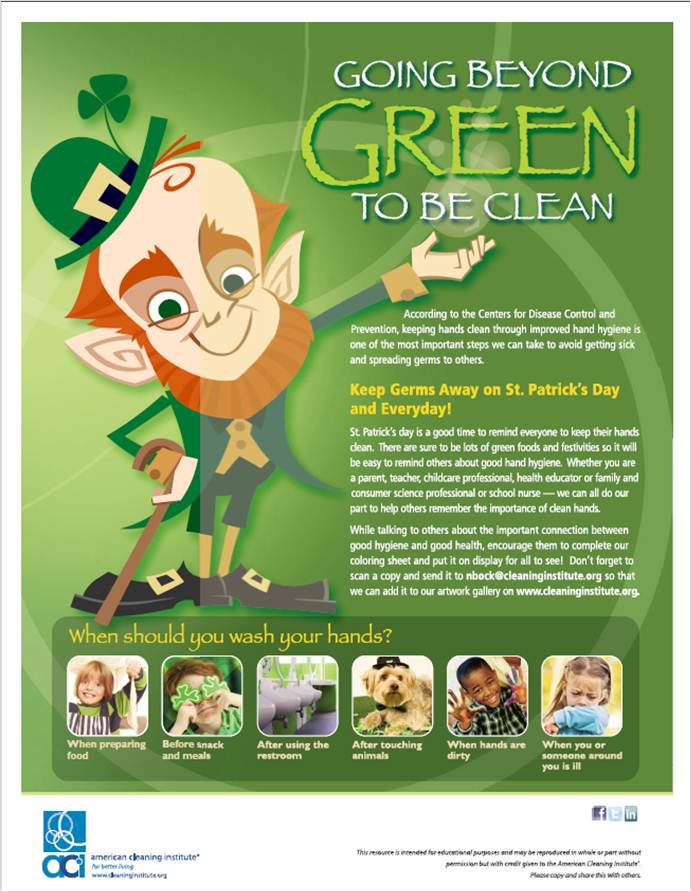 St Patrick's Day Handwashing Poster