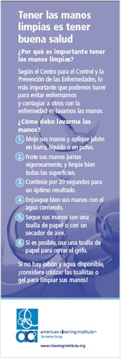 Handwashing Bookmark Spanish