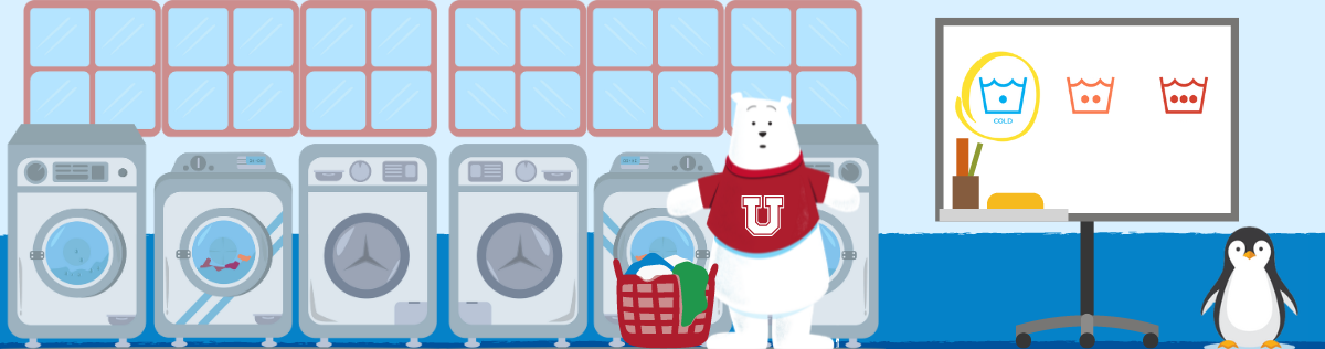 polar bear doing laundry