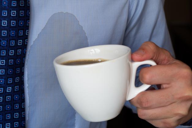 Shirt with a coffee stain