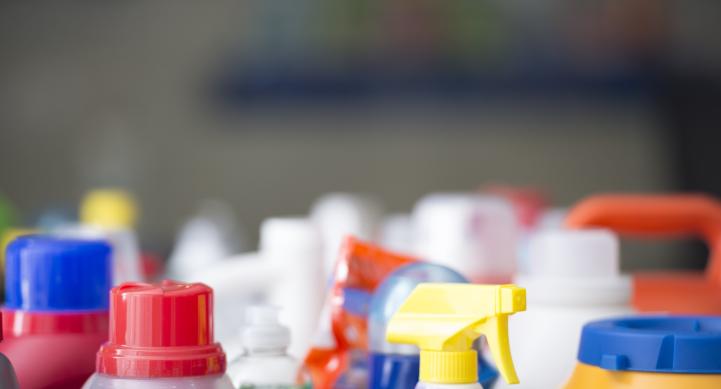 Image of detergent and cleaning product bottles