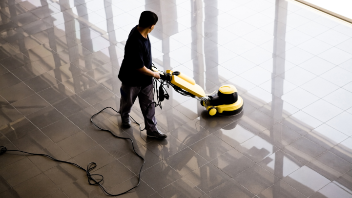 Professional Cleaner at Work
