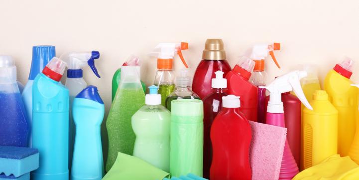 colorful product bottles