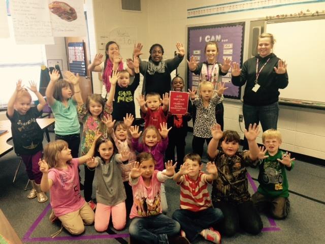 Bay High School (Bay, AK) teaches 1st graders to Keep Calm and wash their hands!